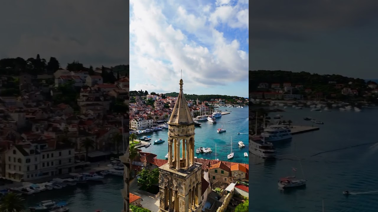 Hvar port from the skies 