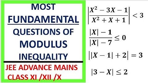 MOST IMPORTANT QUESTION OF MODULUS INEQUALITY || FUNDAMENTAL OF MATHEMATICS || IIT-JEE ||