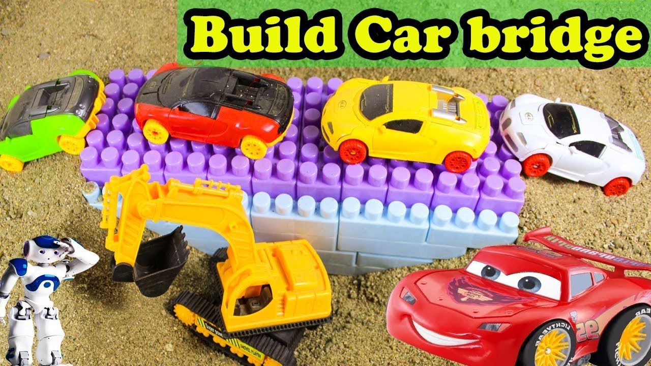 Assemble Car toys Bridge on sand play Car Toys Video for kids Kids