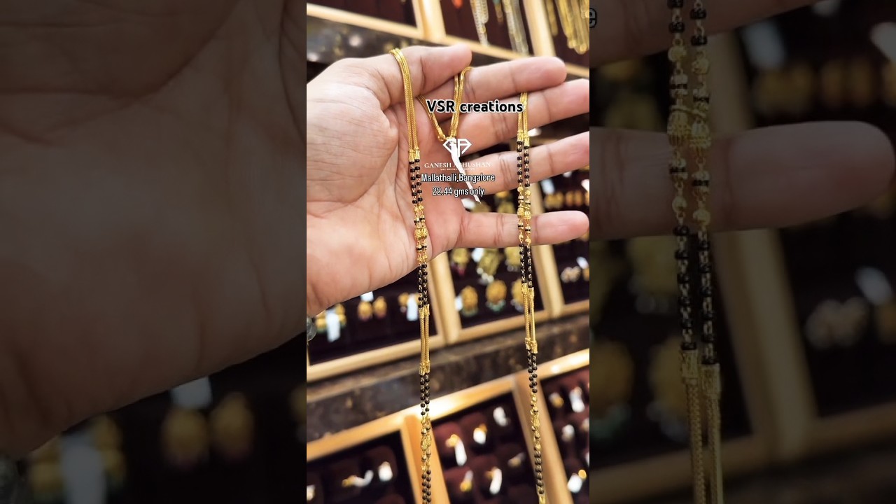 Beautiful gold black beads mangalsutra chain design only 22 grams 