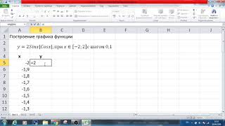 Построение графика функции в Excel