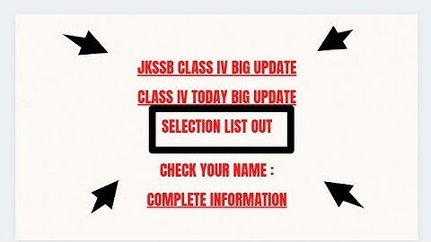 jkssb class IV update  // jkssb class IV selection list out check your name  / Finance department