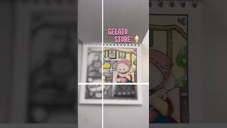 Coloring “Gelato Store” #coloringbook #gwscoloring #coloringwithmarkers #arttherapy #fypシ #shorts