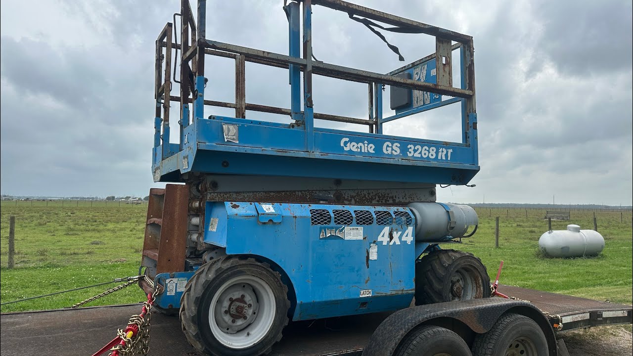 Cheap Scissor Lift Will it Run Genie GS 3268RT - YouTube