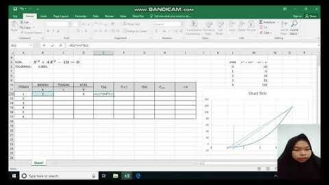 Metode Regula Falsi dengan MS. Excel
