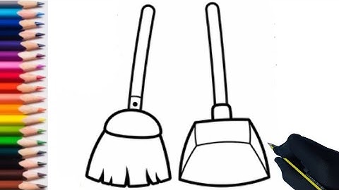 How to draw dust pan and  brush  || Drawing Tutorial for beginners @Eezeedrawing