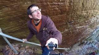 me climbing back out of "Devil's Gulch" at Red River Gorge (March 3rd, 2018)