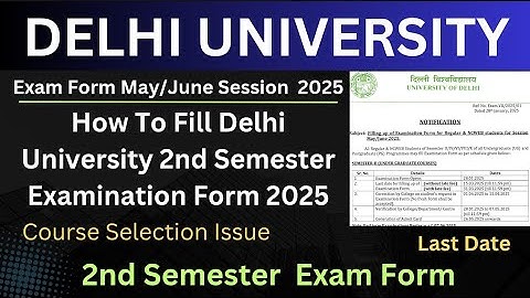 How To Fill Delhi University 2nd Semester Examination Form Step By Step Process 2025 #anas_du