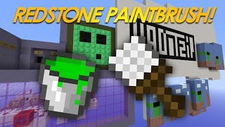 Minecraft Redstone | PAINTING IN VANILLA MINECRAFT! Paint With A Paintbrush! (Minecraft Redstone)