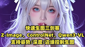 快速生图三剑客：Z-Image、ControlNet、Qwen3-VL，支持姿势/深度/边缘控制生图！
