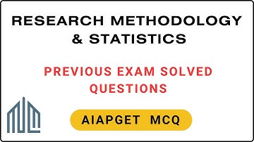 Research Methodology & Statistics! Previous exam Solved MCQ! AIAPGET! PSC!