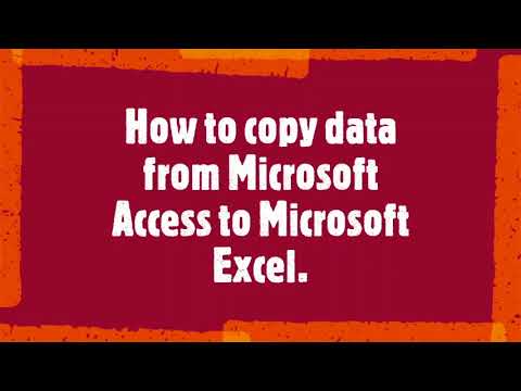 How to copy data from Microsoft Access to Microsoft Excel - YouTube