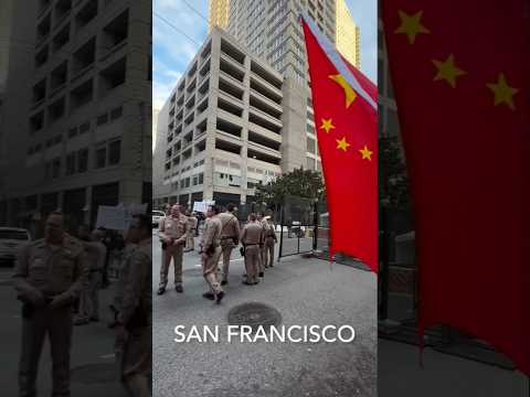 Protestors in San Francisco holding held dueling rallies