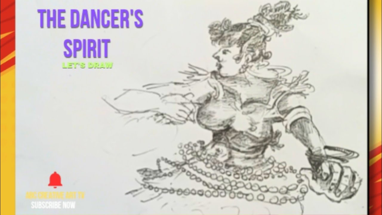 The Dancer's Spirit.African Art Tutorial.5B Pencil Sketch.