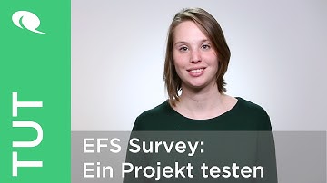 EFS Survey Tutorial #6: Ein Projekt testen