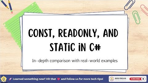 Const vs Readonly vs Static in C# 🔥 |  #coding #viralvideo #csharp #trending #viral #programming