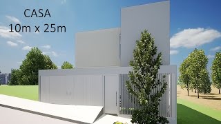 Casa de 2 niveles, 10m x 25m, 275m2