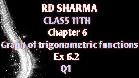RD Sharma | Class 11 | Chapter 6 | Graph of trigonometric functions | Ex 6.2 | Q1 |