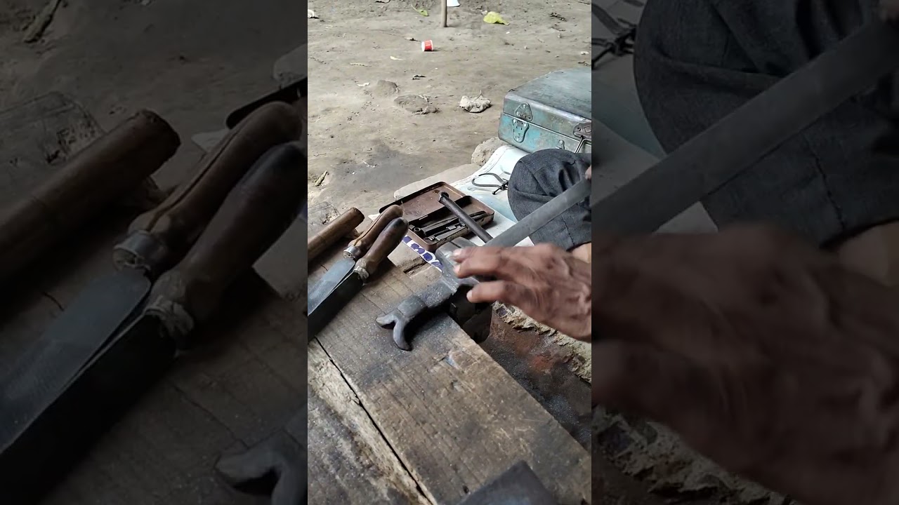 old School key maker | locksmith copying a key | Key duplication process.