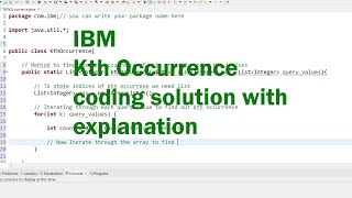 IBM Coding assesment 2023/2024 | Kth Occurrence  | General software developer | Java developer