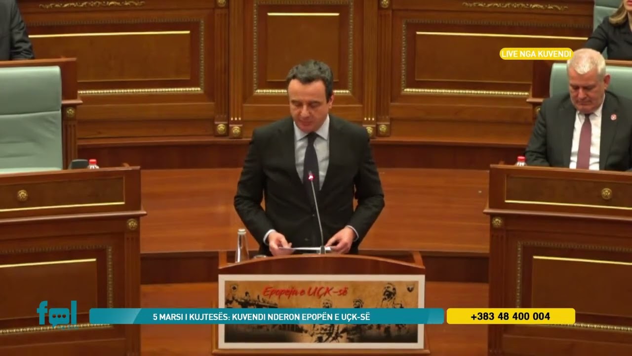 Kurti në seancën solemne për Epopenë e UÇK-së: Në Prekaz historia u shkrua me zjarr dhe gjak