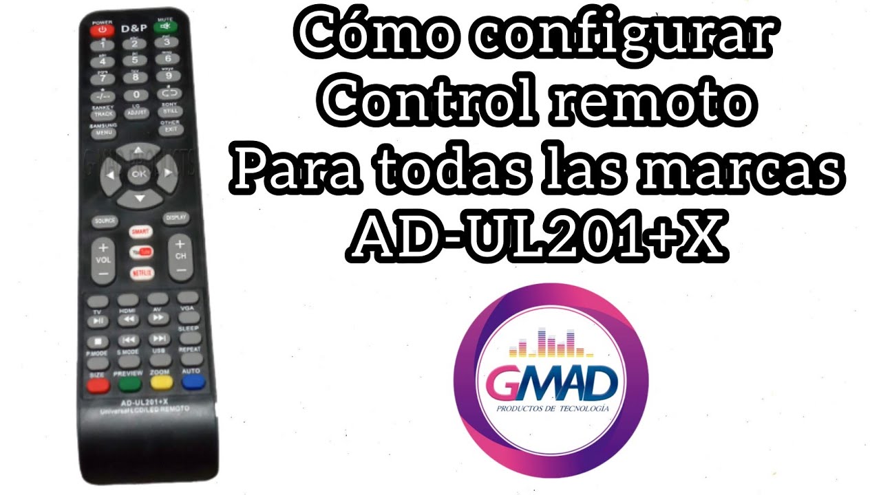 Configurar control remoto universal AD-UL201+X Cualquier Televisor Actualizado -