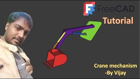FreeCAD Tutorial : How to make a Crane mechanism || By Vijay #freecad #cad #3dmodeling #design