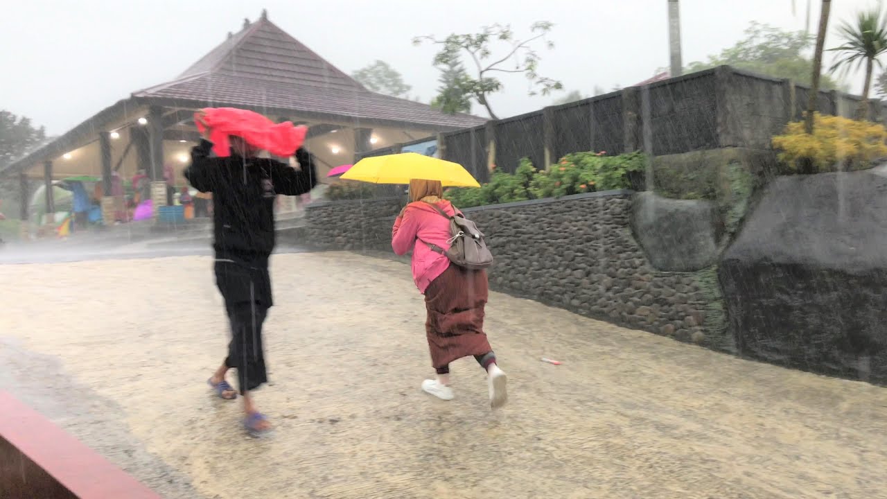 Heavy rain in beautiful Hilly Village | Walk In Heavy Rain And Powerful ...