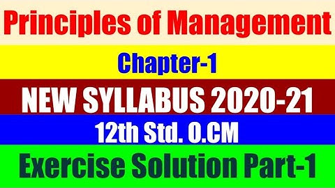 12 th SYJC Organization of Commerce & Management ( Ch- 1 Exercise Part -1 ) ⏯️ Playlist 👇