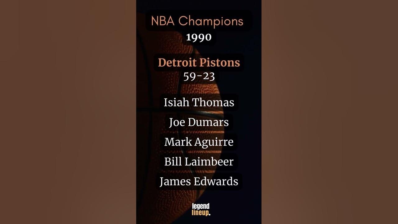 NBA Champions 1990 Detroit Pistons Lineup/ record shorts 