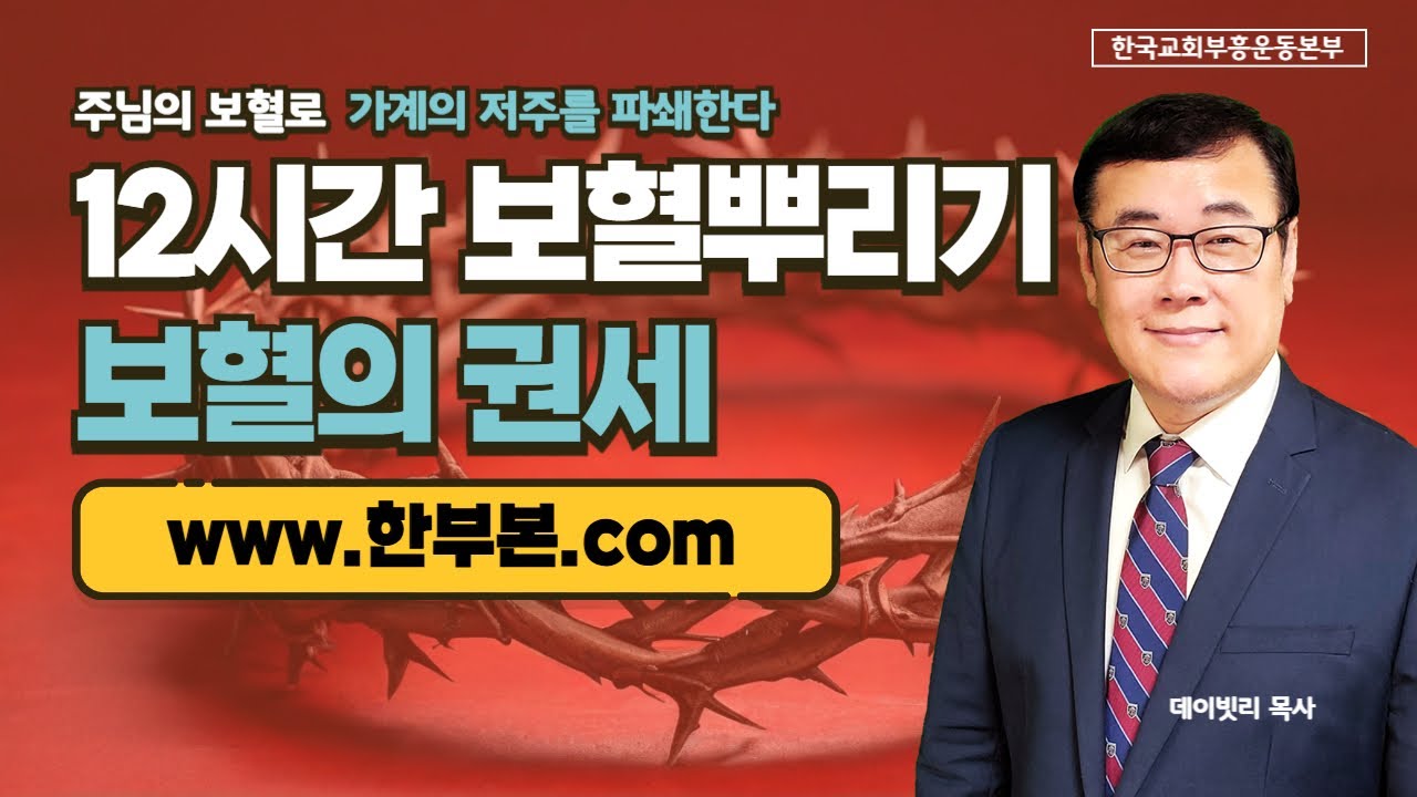 12시간 보혈뿌리기 | 가계의 저주를 파쇄한다 | 질병을 치유한다 (데이빗 목사)