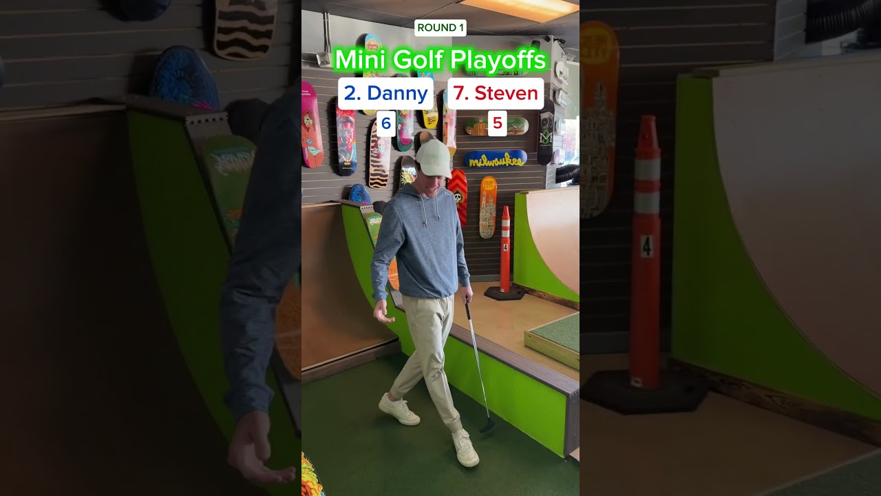 Плей-офф по мини-гольфу 2. Дэнни против 7. Стивена. РАУНД 1 (лунки 3-4) 