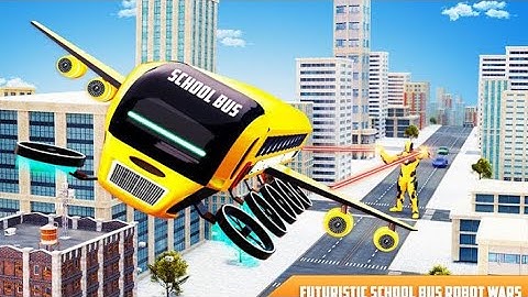 Flying School Bus Robot: Hero Robot Games Centaurus Games Gameplay