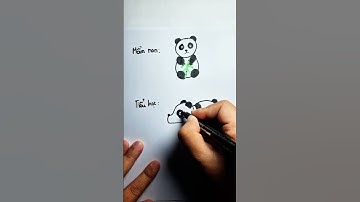 Vẽ gấu trúc #panda #animals #drawing #draw #artist #art #howtodraw #shortvideo #fypシ #painting