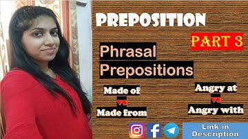 Preposition | Part 3 | Phrasal Prepositions | By Vibha Chawla