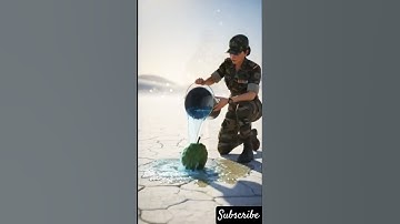 Lady Soldier planted custard apple tree and saved it from drying up by watering it😭#ai​#tree​#save​