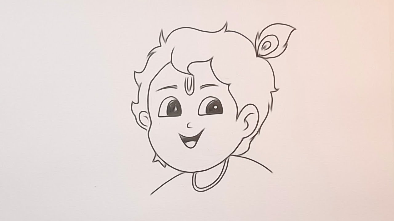 Little krishna drawing || How to draw  