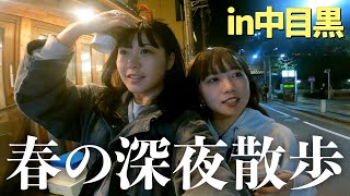 【深夜散歩】夜の中目黒歩きながら恋バナが止まらない女達