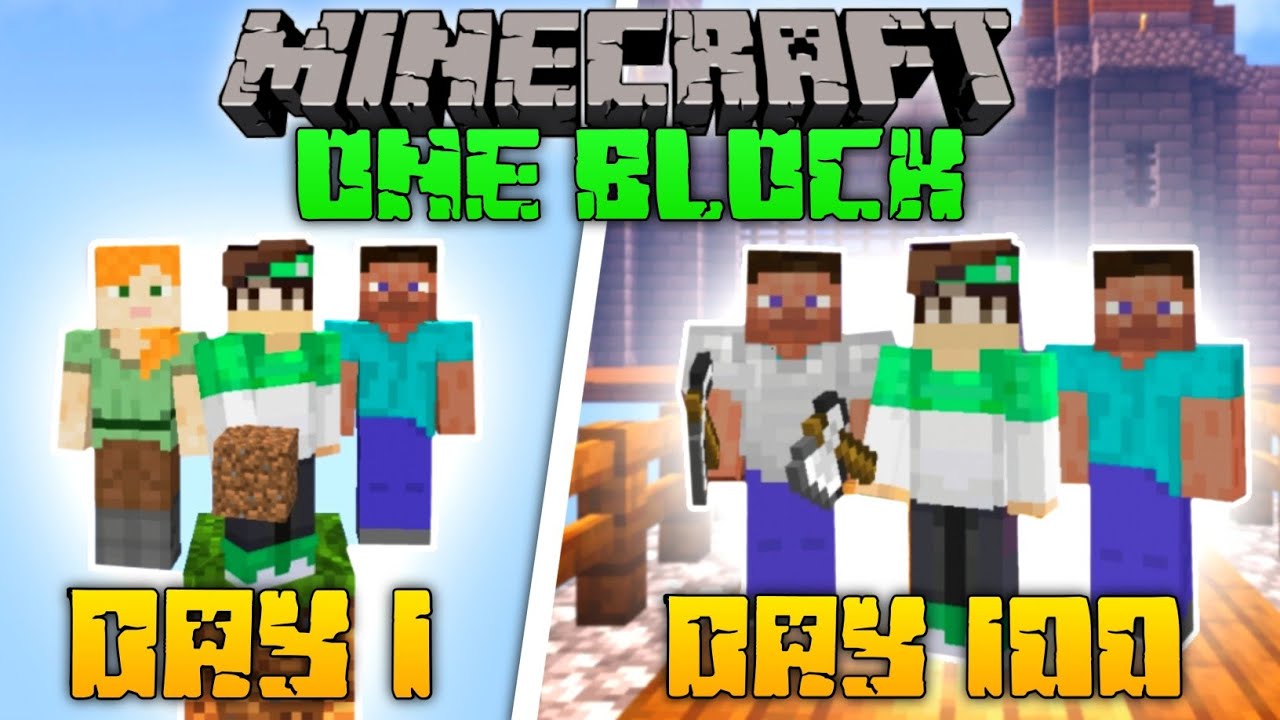 We survive 100 days in one block minecraft #1 - YouTube