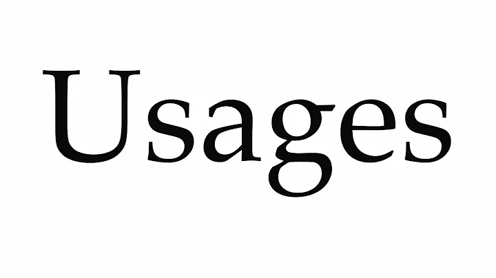 How to Pronounce Usages