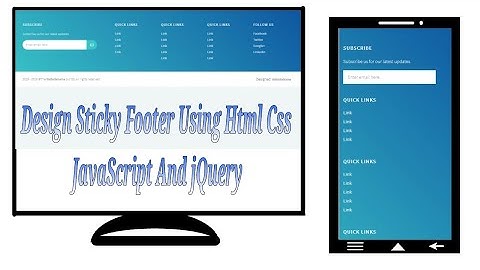 Design Sticky Footer Using HTML CSS JavaScript And jQuery