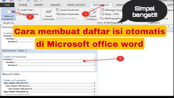 Cara Mudah membuat daftar isi otomatis di Microsoft Office Word 2016 ||Microsoft Office Word 2016
