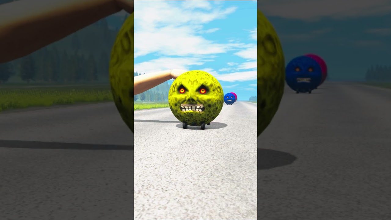 Stopping the Angry Ball on the Highway 😱 | BeamNG.drive Crazy Experiment