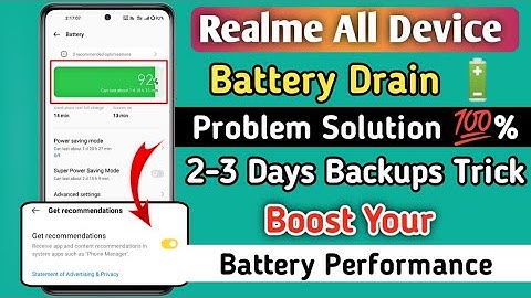 Realme! Battery Drain Problem Fixed 100% 🤩 | Realme Ui 3.0 Battery Drain Problem Solution To All