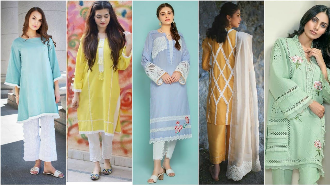 most Attractive and Trendy kurti designs with Lace Designing Idea’s