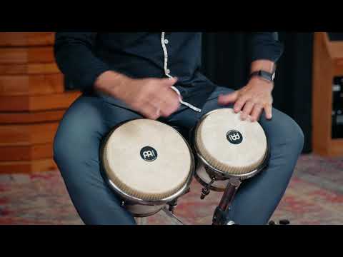 Meinl Percussion 7" & 8 1/2" Roberto Serrano Signature Bongos, Pearl White - RS400PW