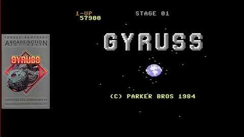 Gyruss famous 1984 classic shooter with POKEs for Commodore 64