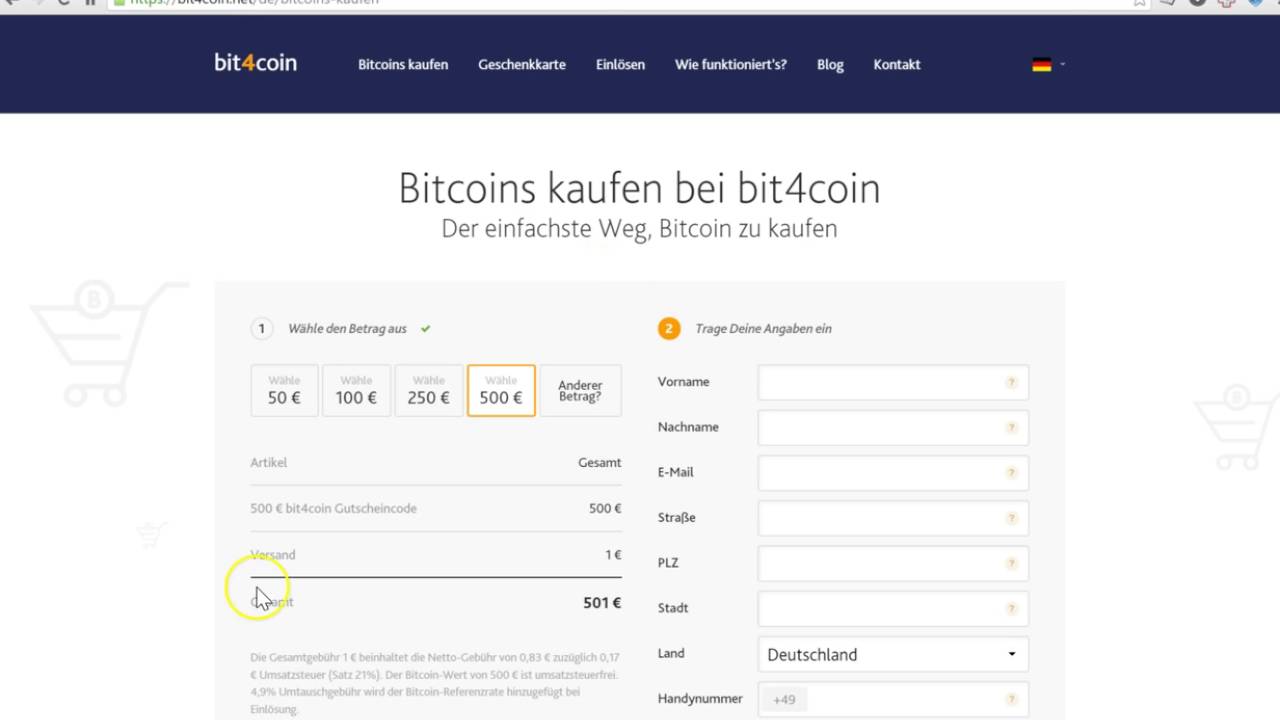 Bitcoins kaufen bei Bit4coin