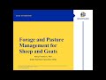 University of Missouri Extension Ruminant Seminar: Forage and Pest Management for Sheep and Goats
