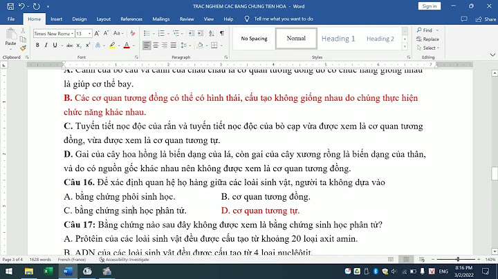 Ban tom tắt vè mon sinh hoc bảng tien hóa